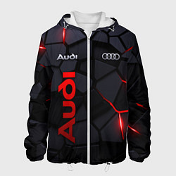 Куртка с капюшоном мужская Audi - плиты с эффектом свечения, цвет: 3D-белый