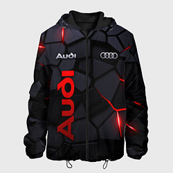 Куртка с капюшоном мужская Audi - плиты с эффектом свечения, цвет: 3D-черный