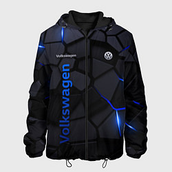 Куртка с капюшоном мужская Volkswagen - плиты с эффектом свечения, цвет: 3D-черный