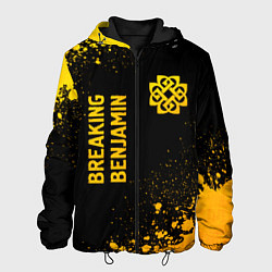 Куртка с капюшоном мужская Breaking Benjamin - gold gradient вертикально, цвет: 3D-черный