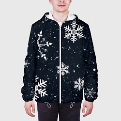 Куртка с капюшоном мужская Снежная радость, цвет: 3D-белый — фото 2