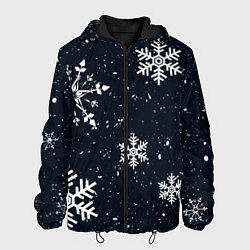Куртка с капюшоном мужская Снежная радость, цвет: 3D-черный