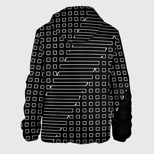 Мужская куртка Чёрный абстрактный с квадратами / 3D-Черный – фото 2