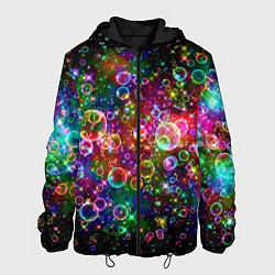 Куртка с капюшоном мужская Мыльные пузырики, цвет: 3D-черный