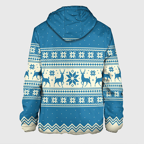 Мужская куртка Sweater with deer on a blue background / 3D-Черный – фото 2