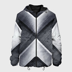 Куртка с капюшоном мужская Стальные блоки, цвет: 3D-черный