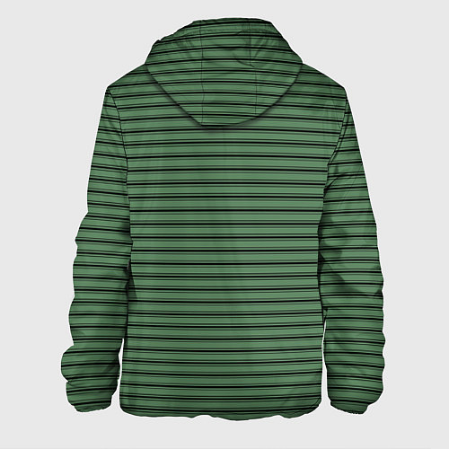 Мужская куртка Приглушённый зелёный полосатый / 3D-Черный – фото 2