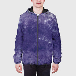Куртка с капюшоном мужская Абстракция - violet color background, цвет: 3D-черный — фото 2