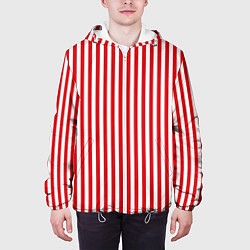Куртка с капюшоном мужская Красная полоса, цвет: 3D-белый — фото 2