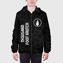 Куртка с капюшоном мужская Thousand Foot Krutch glitch на темном фоне вертика, цвет: 3D-черный — фото 2