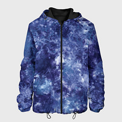 Куртка с капюшоном мужская Абстракция - sea blue, цвет: 3D-черный
