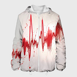 Куртка с капюшоном мужская Сердечный ритм, цвет: 3D-белый