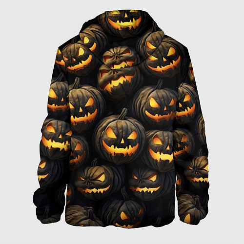 Мужская куртка Зловещие хэллоуинские тыквы / 3D-Белый – фото 2