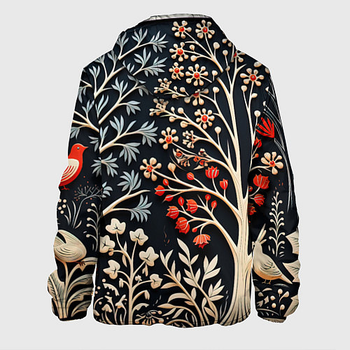 Мужская куртка Новогодние узоры и деревья / 3D-Белый – фото 2