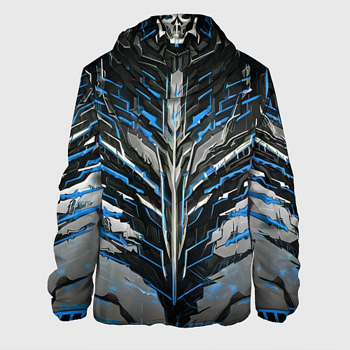 Мужская куртка Киберпанк доспех синий / 3D-Белый – фото 2