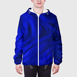 Куртка с капюшоном мужская Текстура синей шерсти, цвет: 3D-белый — фото 2