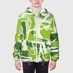 Куртка с капюшоном мужская Белая и зеленая краска, цвет: 3D-белый — фото 2
