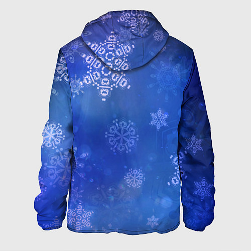 Мужская куртка Декоративные снежинки на фиолетовом / 3D-Белый – фото 2
