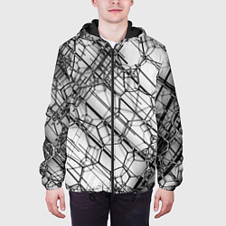 Куртка с капюшоном мужская Зеркальные узоры, цвет: 3D-черный — фото 2