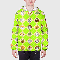 Куртка с капюшоном мужская Весёлый грибник идёт на охоту, цвет: 3D-белый — фото 2