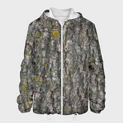 Куртка с капюшоном мужская Узор коры дерева, цвет: 3D-белый