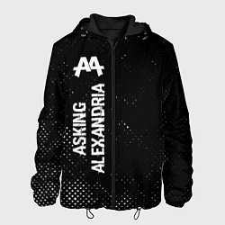Куртка с капюшоном мужская Asking Alexandria glitch на темном фоне по-вертика, цвет: 3D-черный