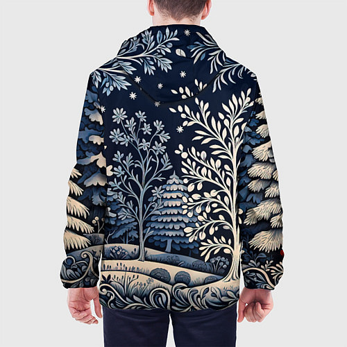 Мужская куртка Ледяные узоры нового года / 3D-Черный – фото 4