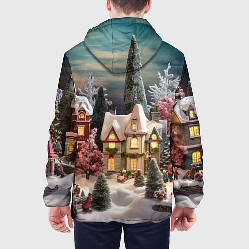 Мужская куртка Снежное сияние ночи / 3D-Черный – фото 4