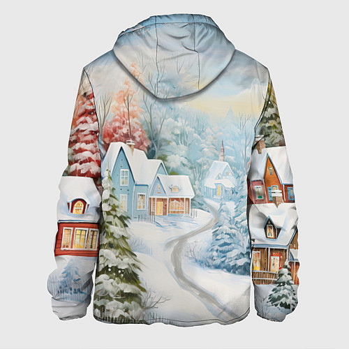 Мужская куртка Морозная феерия ночи / 3D-Черный – фото 2