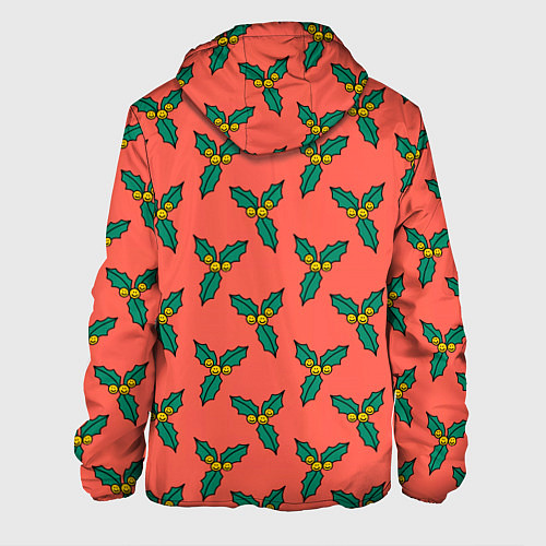 Мужская куртка Ягоды остролиста / 3D-Черный – фото 2