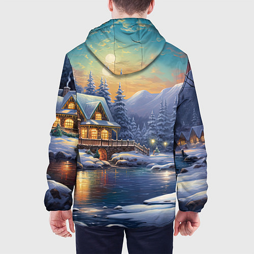 Мужская куртка Волшебство зимней ночи / 3D-Черный – фото 4