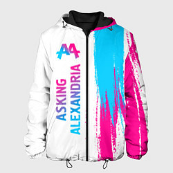 Куртка с капюшоном мужская Asking Alexandria neon gradient style по-вертикали, цвет: 3D-черный