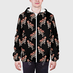 Куртка с капюшоном мужская Леопард в орхидеях, цвет: 3D-белый — фото 2
