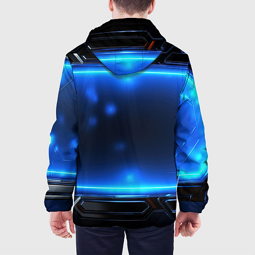 Мужская куртка Синий неоновый экран / 3D-Черный – фото 4