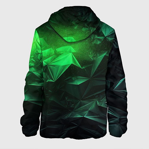 Мужская куртка Глубина зеленого абстракции / 3D-Белый – фото 2