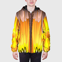 Куртка с капюшоном мужская Желтые наплывы, цвет: 3D-черный — фото 2