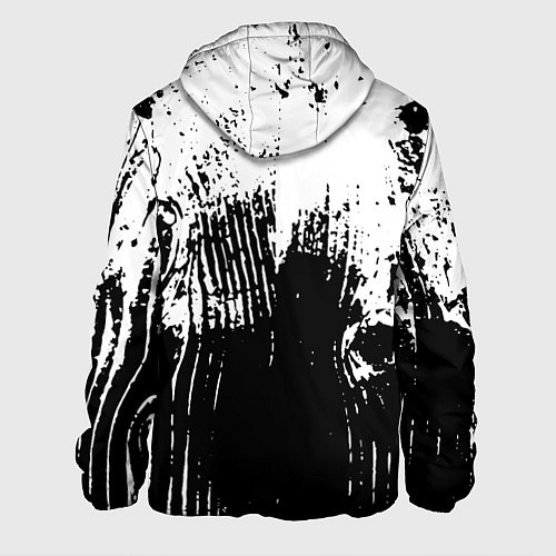 Мужская куртка Черно-белая абстракция гранж / 3D-Белый – фото 2