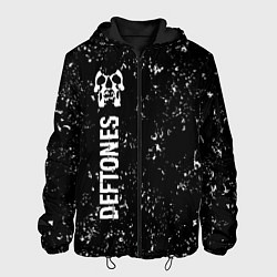 Куртка с капюшоном мужская Deftones glitch на темном фоне по-вертикали, цвет: 3D-черный