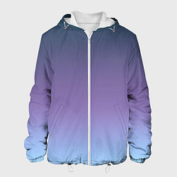 Куртка с капюшоном мужская Градиент синий фиолетовый голубой, цвет: 3D-белый