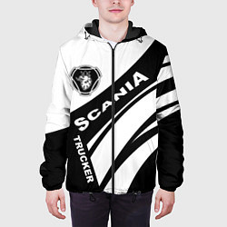 Куртка с капюшоном мужская Scania дальнобойщик, цвет: 3D-черный — фото 2
