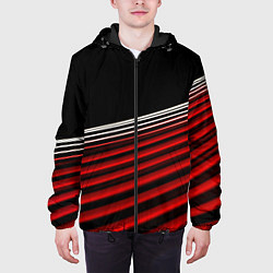 Куртка с капюшоном мужская Базовые элементы абстракции, цвет: 3D-черный — фото 2