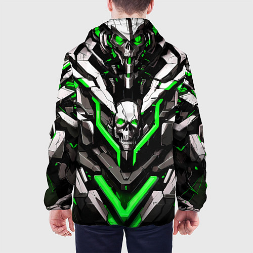 Мужская куртка Зелёный скелетный киберпанк доспех / 3D-Черный – фото 4