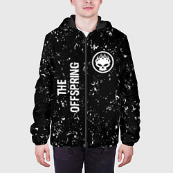 Куртка с капюшоном мужская The Offspring glitch на темном фоне вертикально, цвет: 3D-черный — фото 2
