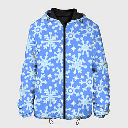Куртка с капюшоном мужская Мультяшные снежинки, цвет: 3D-черный