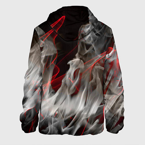 Мужская куртка Дым и красные узоры / 3D-Белый – фото 2