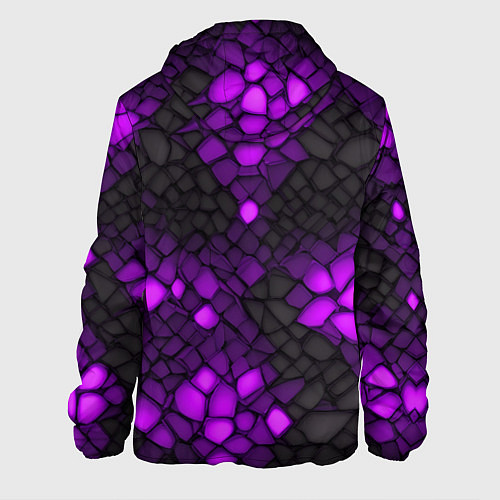 Мужская куртка Фиолетовый трескающийся камень / 3D-Черный – фото 2