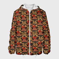 Куртка с капюшоном мужская Паттерн с оленями, цвет: 3D-белый