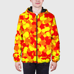 Куртка с капюшоном мужская Золотые шарики, цвет: 3D-черный — фото 2