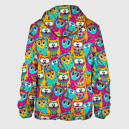 Мужская куртка Разноцветные совы / 3D-Белый – фото 2