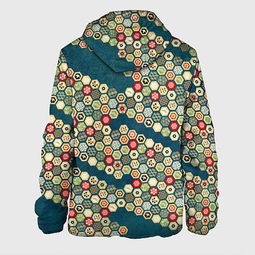 Мужская куртка Традиционный японский узор: черепаховый панцирь-со / 3D-Белый – фото 2